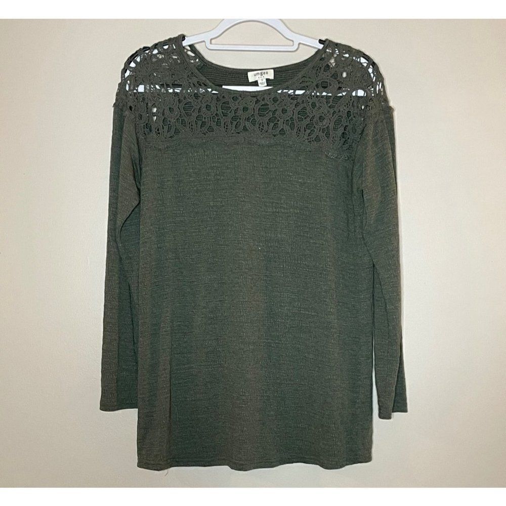 Umgee women's green long sleeve blouse